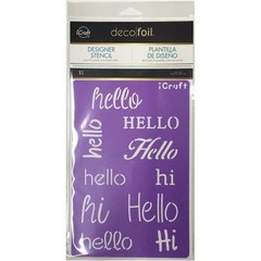 Therm O Web iCraft Deco Foil Stencil ~ HELLO – HI ~ 6″ X 9″ NEW