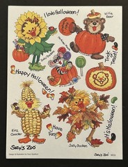 Suzy’s Zoo I LOVE HALLOWEEN Sticker Sheet FALL THEMED 9609