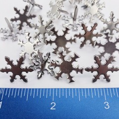 20 Pewter Snowflake Brads 2 Shapes Winter Cardmaking Embellishments Scrapbooking