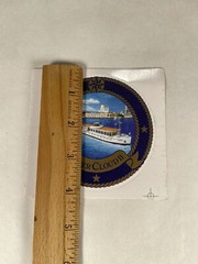 River Cloud II 2 Round Vintage Stickers Transportation 3.5×3.5″ Boat Ship