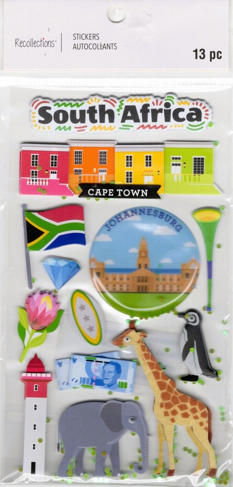South Africa, 3D scrapbook stickers 4×7″ – Recollections 667757