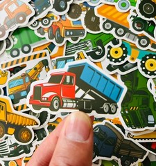50 Cute Toddler Kid Stickers/Construction Farm Pickup Trucks For Kids Stickers