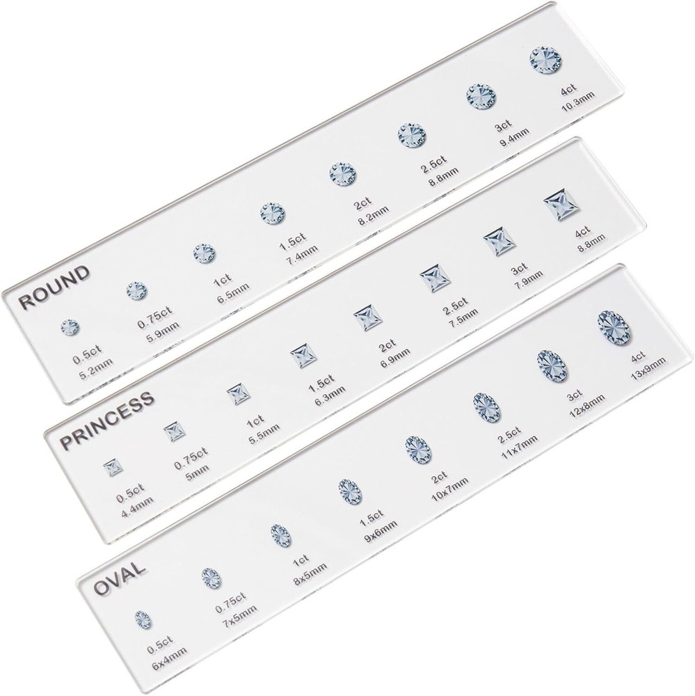 Diamond Sizer Shape Guide Size Kit – Engagement Ring Diamond Size and Shape Kit
