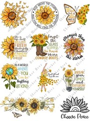 Sunflower Quotes Collage Sheet Supplies For Scrapbook Junk Journal Card Making