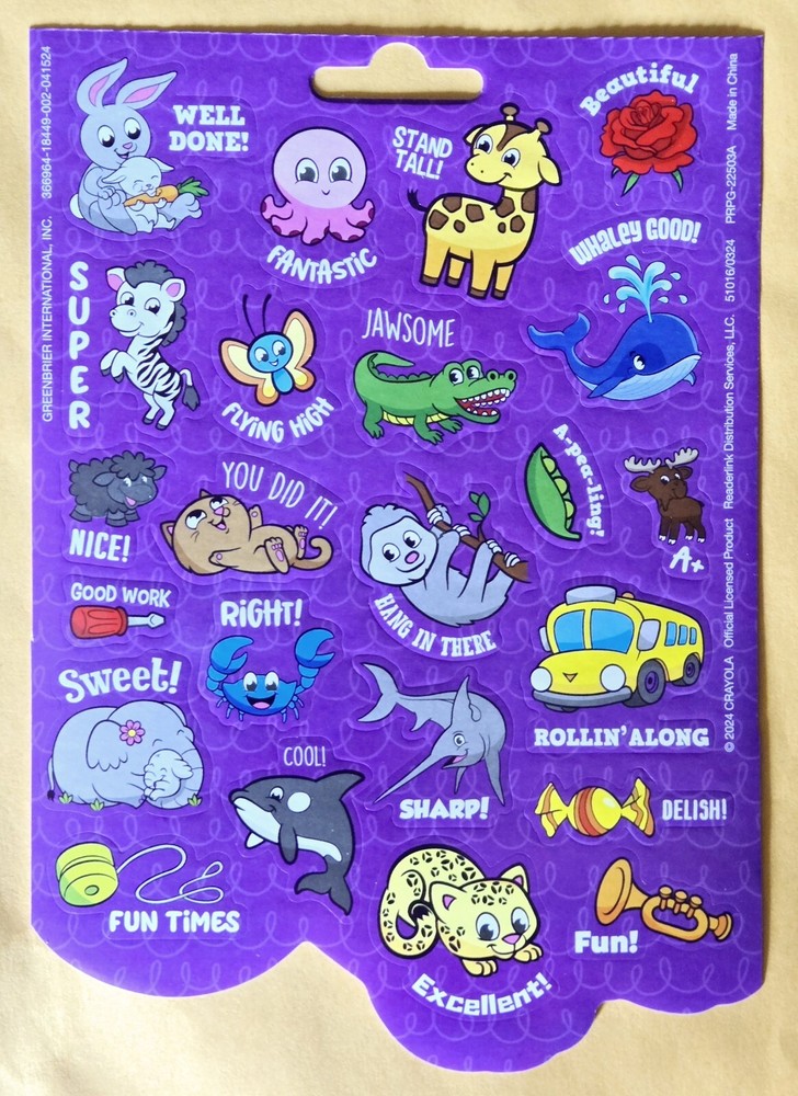 Cute Animals Sticker Sheet