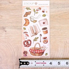 Autumn Picnic Stickers – Food, Books, and Nature Sticker Sheet – Crafts