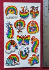 Vintage 80s! Russ Puffy Stickers- Rainbow, Star, Heart, Bird, Butterfly, Retro