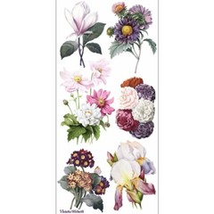 Violette Stickers – Elegant Flowers – 1 Floral Garden Sticker Sheet – Scrapbooks