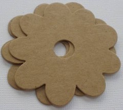 {4} PRETTY FLOWER – Unfinished Chipboard Die Cuts Embellishments – 2 7/8″ inch