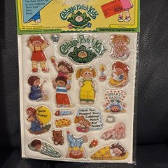 Vintage puffy stickers unopened-PAC-MAN,Cabbage Patch,Woody Woodpecker,Garfield