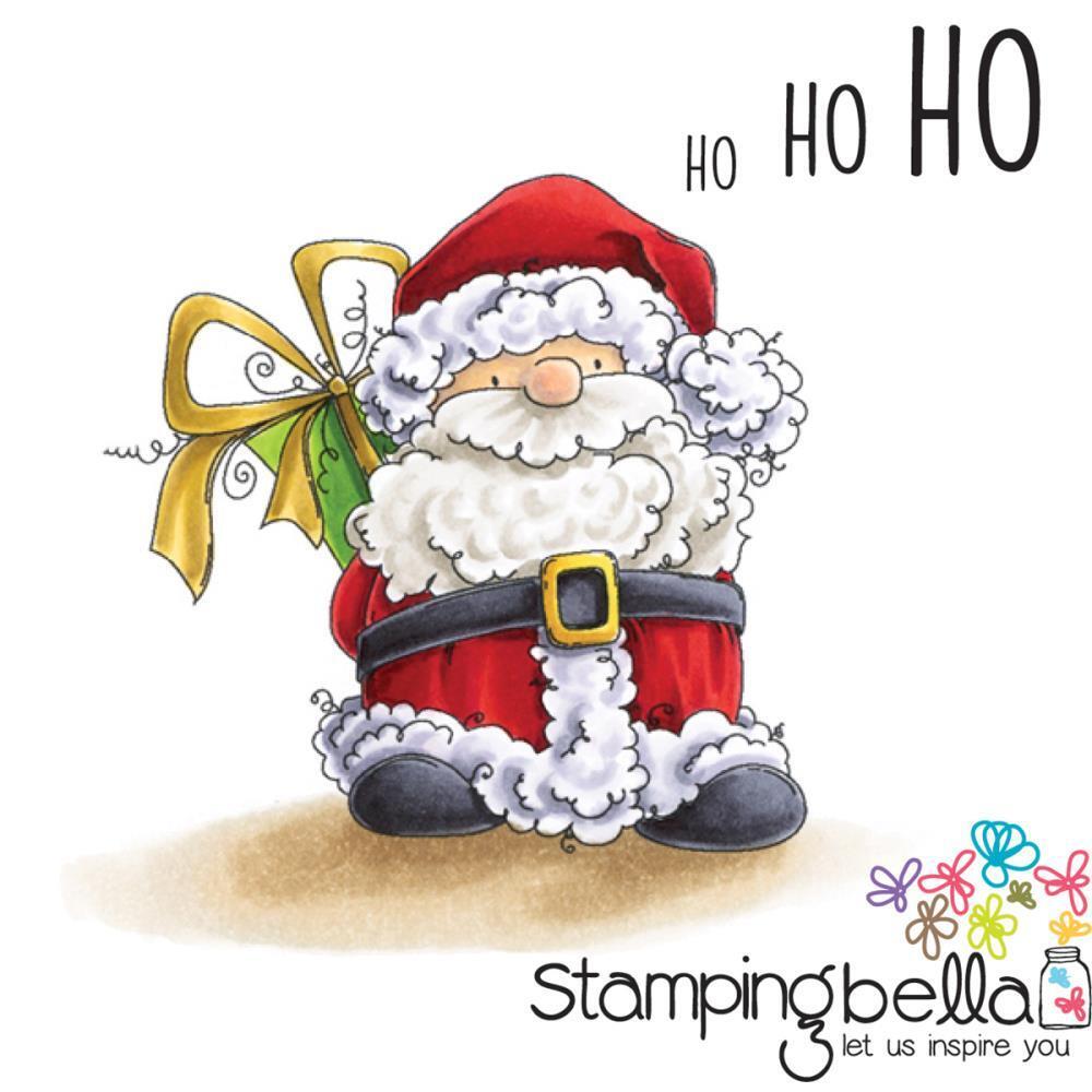 New Stamping Bella Rubber Stamp Christmas SANTA HAS A PREZZIE SET free USA ship