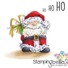 New Stamping Bella Rubber Stamp Christmas SANTA HAS A PREZZIE SET free USA ship
