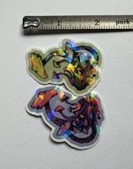 2pc Holographic Mushroom Stickers/Decals, Multicolor Scrapbooking