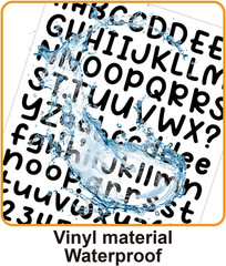 10 Sheets 0.5 Inch Vinyl Letter Stickers, 1120 Alphabet and Number Stickers for