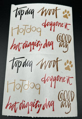 MRS GROSSMAN’s – VTG 2004 – DOG CAPTION Stickers – 2 Perforated Roll Sheets NEW