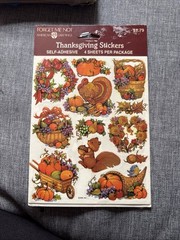 Vintage Forget Me Not American Greetings Thanksgiving Stickers Turkey Fall