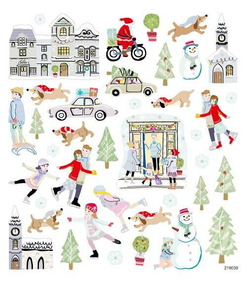 Scrapbooking Crafts Stickers Snow Play Ice Skating Christmas Trees Snowmen Kids