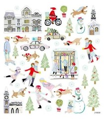 Scrapbooking Crafts Stickers Snow Play Ice Skating Christmas Trees Snowmen Kids