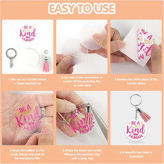 Acrylic Keychain Blanks, Inspirational UV DTF Transfer Stickers, Clear Acrylic B