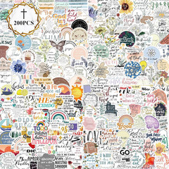 200 PCS Christian Bible Verse Jesus God Stickers – Waterproof Vinyl Scripture St