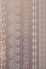 WHITE LACE BORDER Asst•Mylar Stickers (6pc)3/4”x 6”Flowers •Strips•Card Making•