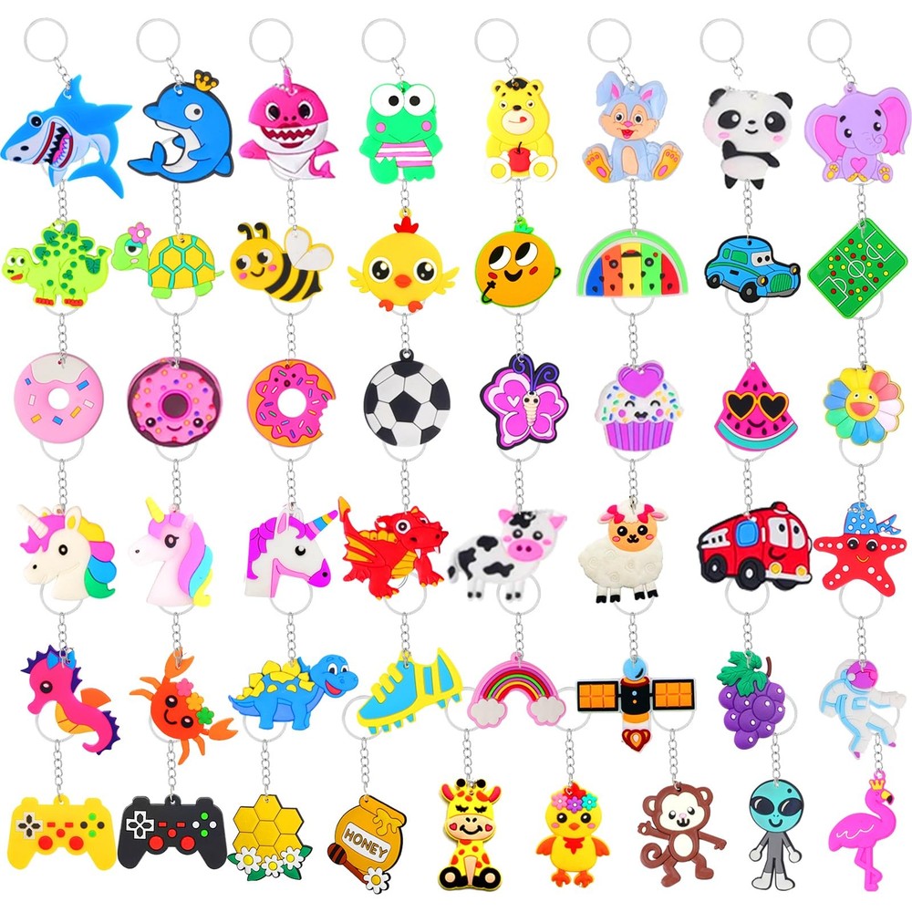 50 PCS Keychains Bulk Cute Key Chain for Classroom Prizes Rewards Students In…
