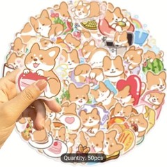 50 Cute Corgi Shiba Cartoon Dog Puppy Kawaii Stickers