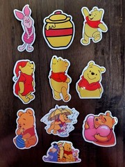 WINNIE THE POOH STICKERS x 10 LARGE PIGLET TIGGER EEYORE UMBRELLA HONEY BED WIN2