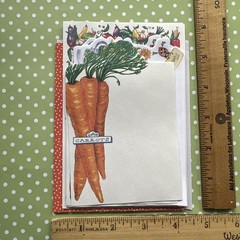 Vintage Blank Home Notecard & Garden Party Carrots Veggie Stationery Note Paper