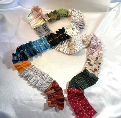 Fabric Ruffles Snippet Roll, Clusters, 60 Inch Length, Junk Journals, Ephemera