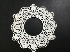 FLOWER FRAME Floral Lace Frame Doily Die Cut Embellishments 5 pcs 4-3/4”
