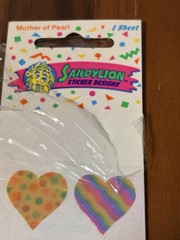 One module with original packaging Vtge sandylion mother Of Pearl Heart sticker