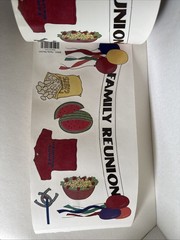 Vintage Family Reunion sticker ROLL. Scrapbook Mania Rare, Food, Banner Stickers