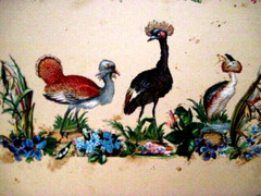 Fantastic 1800’s Scrapbook Page w/ Gorgeous Die Cuts of Birds & Frog *