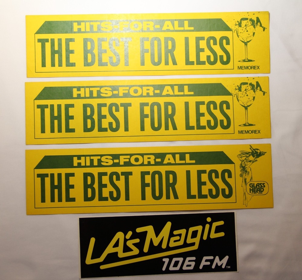 Vintage 70s 80s Radio Station and Record Store Bumper Stickers, Power 106
