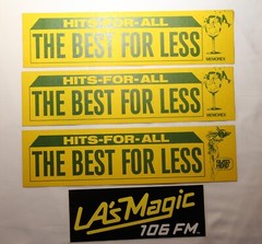 Vintage 70s 80s Radio Station and Record Store Bumper Stickers, Power 106