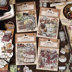 160 PCS Vintage Stickers Scrapbook Stickers DIY Craft Supplies -Adhesive7442