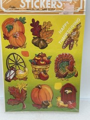 Vintage Autumn Themed Stickers Set Of 2 Sealed 36 Count Packages Eureka