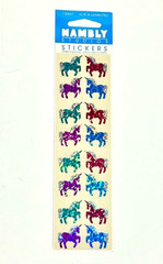 New Pack HAMBLY Studios Colorful UNICORN Sparkly Scrapbook Stickers!