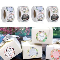 2000x 4 Rolls 1″ Floral Thank You Stickers Round Labels for Small Business Gift