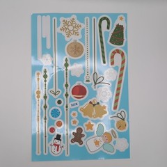 Set Of 9 Christmas Stickers With Snowflakes