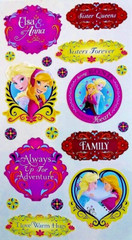 EK SUCCESS Disney FROZEN ANNA & ELSA SISTERS Flat Stickers – 18 pcs
