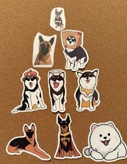Vinyl Dog Lovers Stickers 2 Matte & 7 High Gloss 9 Pieces Total Small -Medium Sz