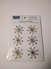 Crafts KF Sparklers Swirl Burst Brads Bling Gems Caramel Apple Green Gold