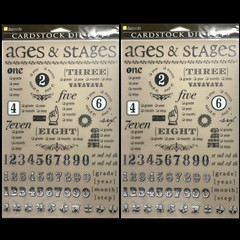 LOT OF 2 SETS DAISY D’S CARDSTOCK DIE CUTS IMAGES AGES & STAGES NUMBERS FAMILY