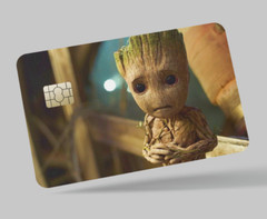 GROOT, 2 pc credit card skin & DEBIT CARD,TROLLEY & GYM