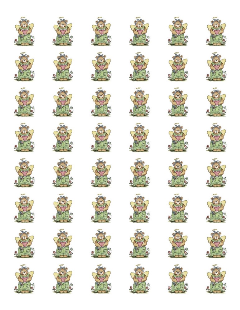 48 CUTE ANGEL BEAR ENVELOPE SEALS LABELS STICKERS 1.2″ ROUND