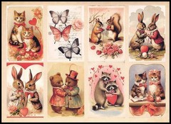 Stickers – Bear Butterfly Cat Rabbit Raccoon Squirrel – Valentine’s Day CL142