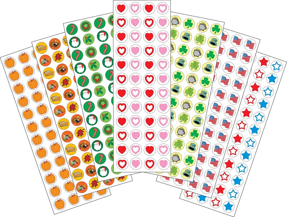 SHAPES ETC. Holiday Incentive Sticker Set 7 Sheets/288 Stickers Per Sheet Cla…