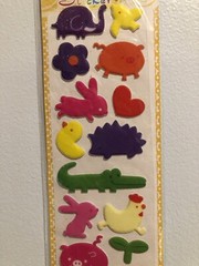 Kawaii Colourful Animals Glitter Puffy Large Sticker Sheet Scrapbooking